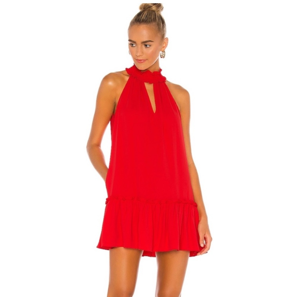 Amanda Uprichard Red Halter Mini Dress